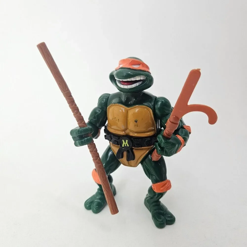 Vintage Playmates Toy Action Figure TMNT Ninja Turtles 1991 Talking Michelangelo